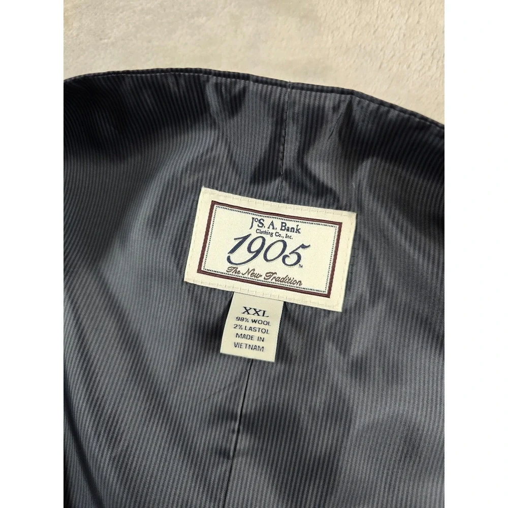 JoS A Bank Suit Vest Mens 2XL Black Wool Blend Formal 1905 Collection Waistcoat